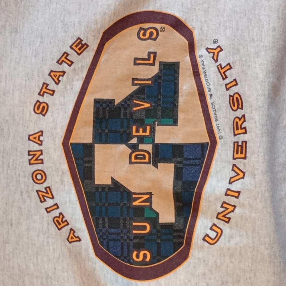 Brazos Sportswear Arizona State University T-Shirt, Lt. Gray, Size M, Pre-owned - Picture 4 of 6